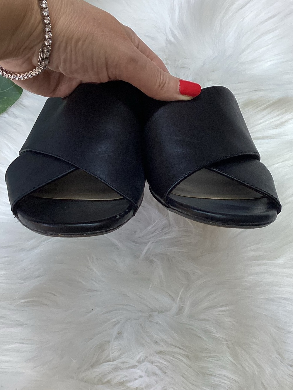 Clarks Elisa Lily Women's Heeled Sandal Black Slides Mules Size 10 - Picture 9 of 9